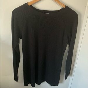 Cupio Black Ribbed Long raglan Sleeves pullover sweater